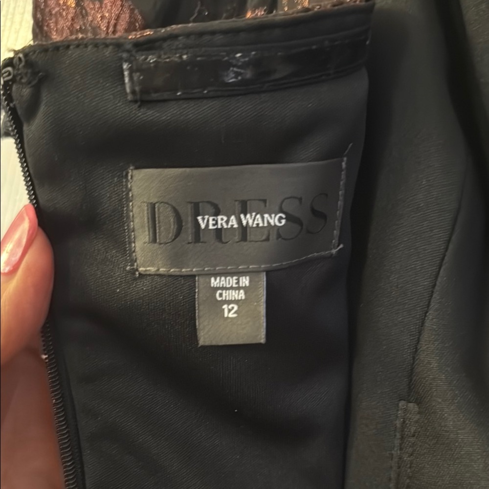 NWT Vera Wang High Low Dress in Black and Copper. Size 12. - Picture 7 of 12